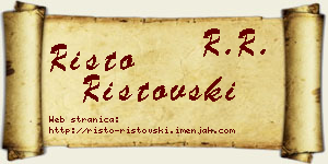 Risto Ristovski vizit kartica